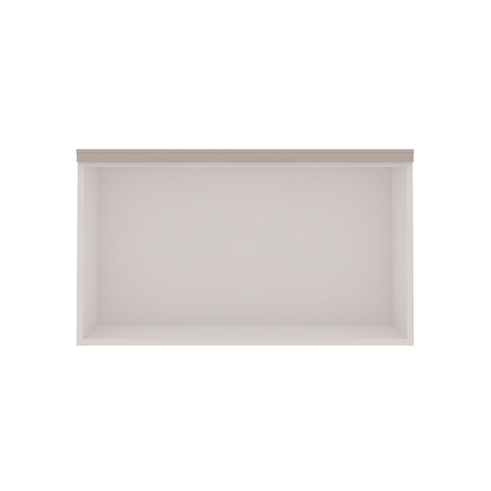 Armário Aéreo Iluminata 1 Porta Branco e Fendi 80 cm