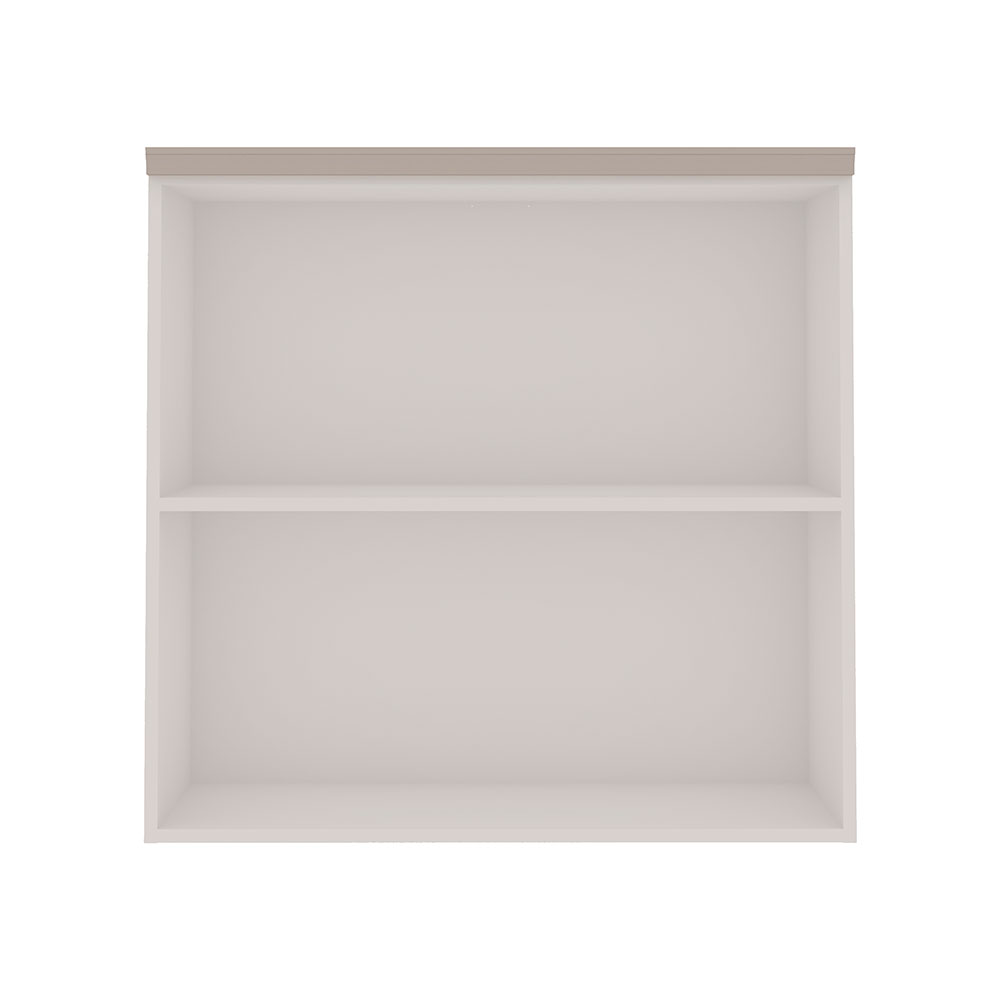 Armário Aéreo Iluminata 2 Portas Branco e Fendi