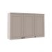 Armário Aéreo Iluminata 3 Portas Branco e Fendi