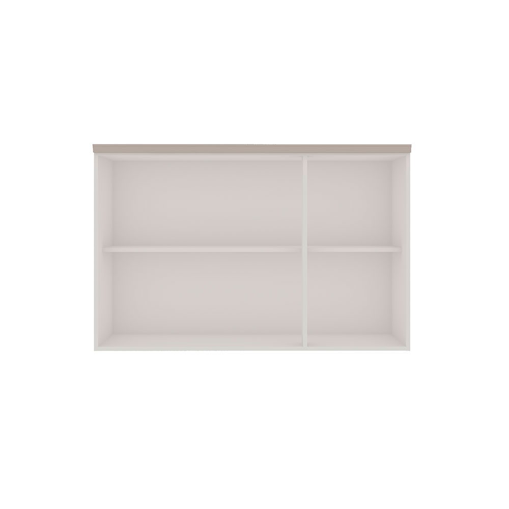 Armário Aéreo Iluminata 3 Portas Branco e Fendi
