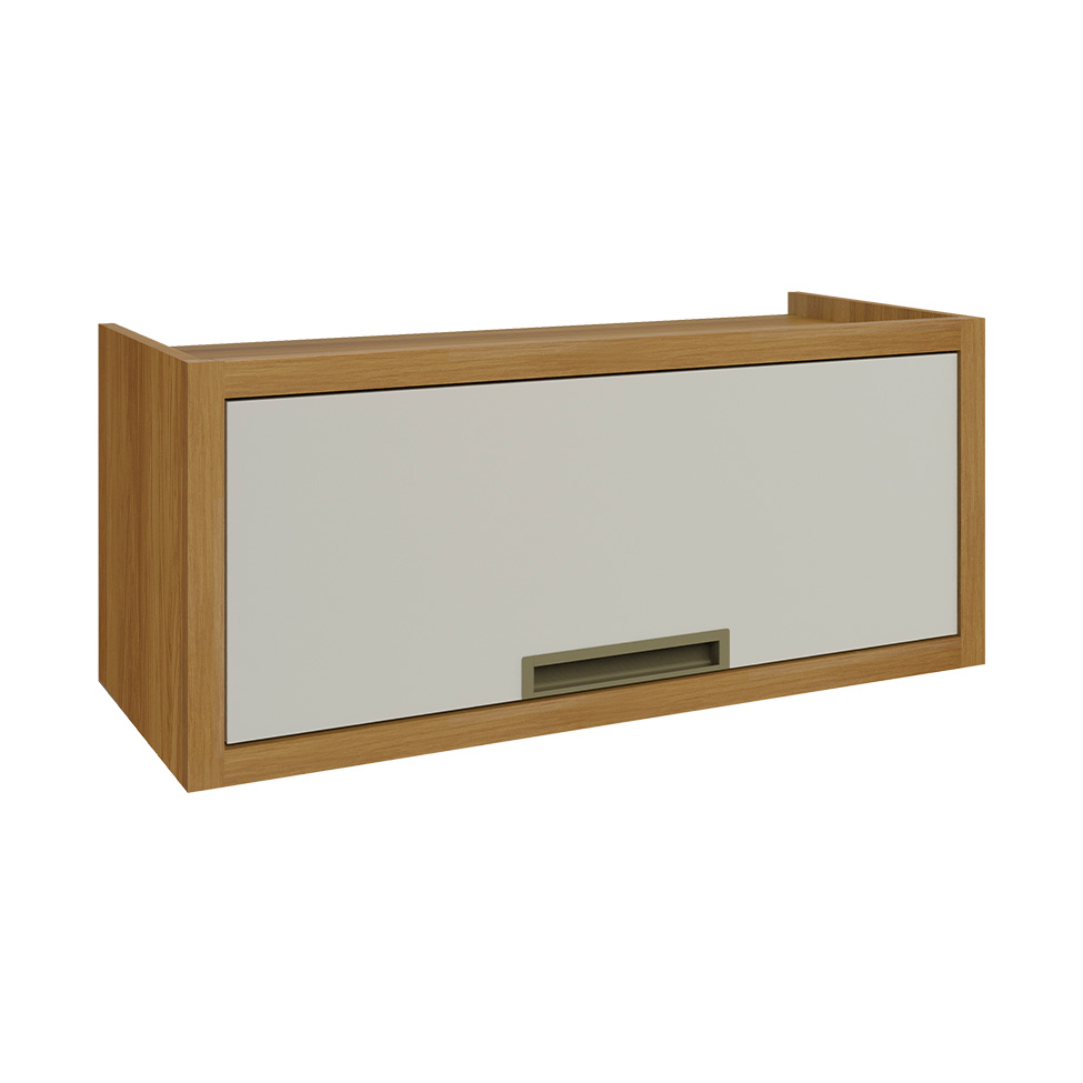 Armário Aéreo Imperatriz 1 Porta Freijó e Off White