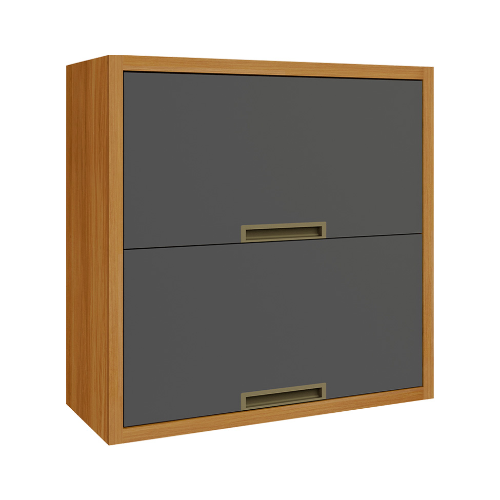 Armário Aéreo Imperatriz 2 Portas Freijó e Grafite