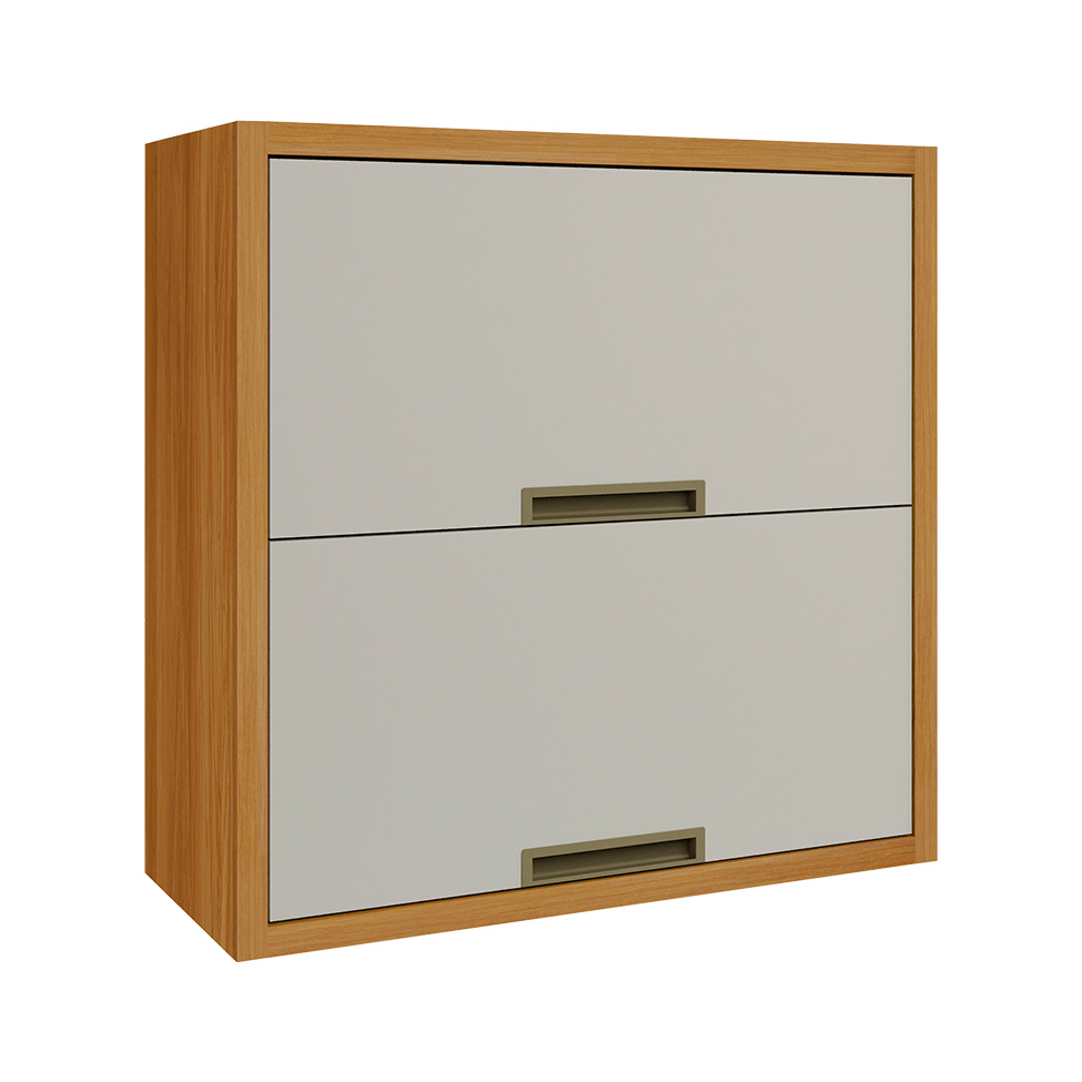 Armário Aéreo Imperatriz 2 Portas Freijó e Off White