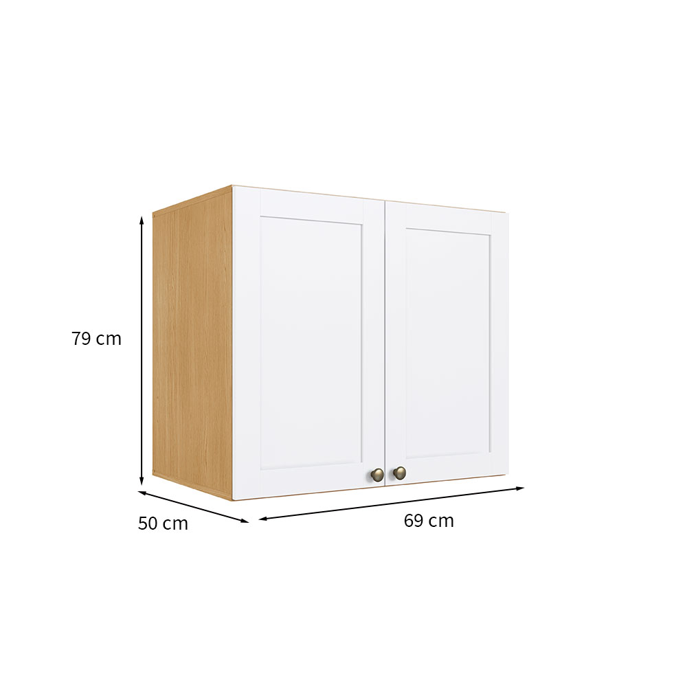 Armário Aéreo Infinity 2 Portas Savana e Branco