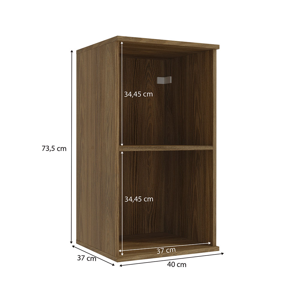 Armário Aéreo Kapiz 1 Porta Nogueira e Macadamia 40 cm