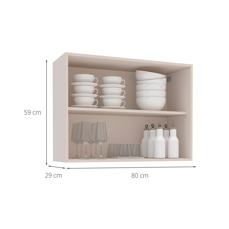 Armário Aéreo Koya 2 Portas Creme