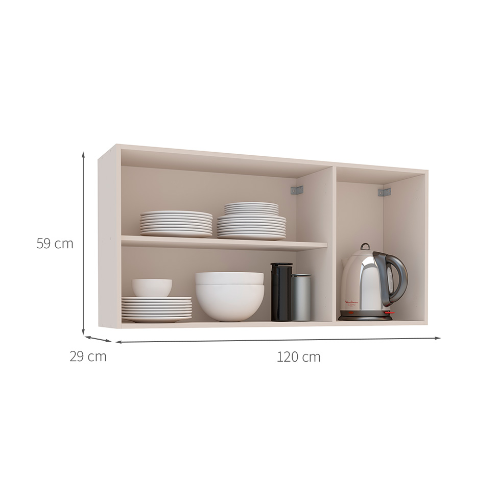 Armário Aéreo Koya 3 Portas Creme