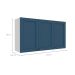 Armário Aéreo Lavanda 3 Portas Azul e Branco