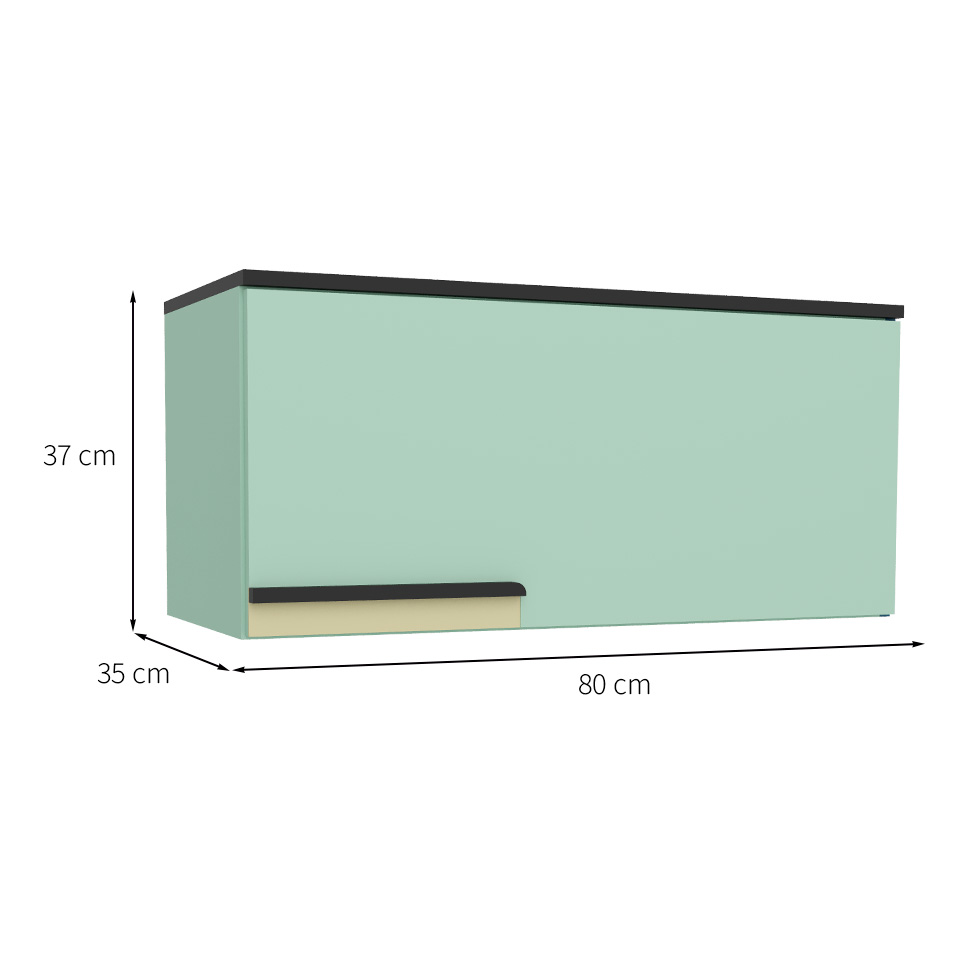 Armário Aéreo Manhattan 1 Porta Verde Bali 80 cm