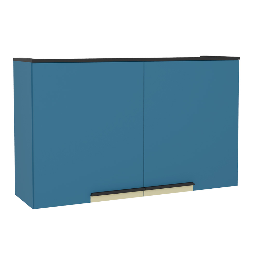 Armário Aéreo Manhattan 2 Portas Azul Orion 120 cm