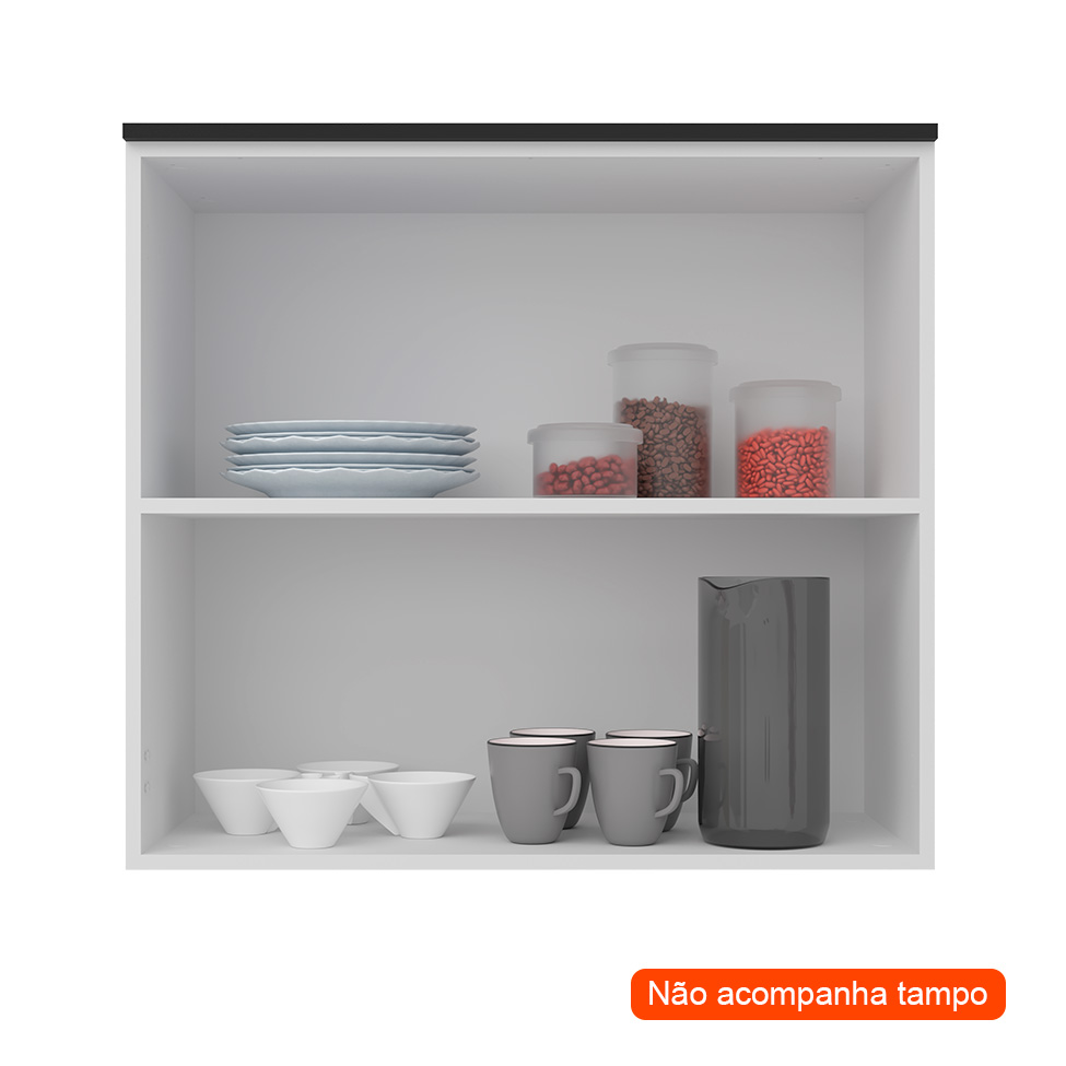 Armário Aéreo Manhattan 2 Portas Branco Ártico 80 cm