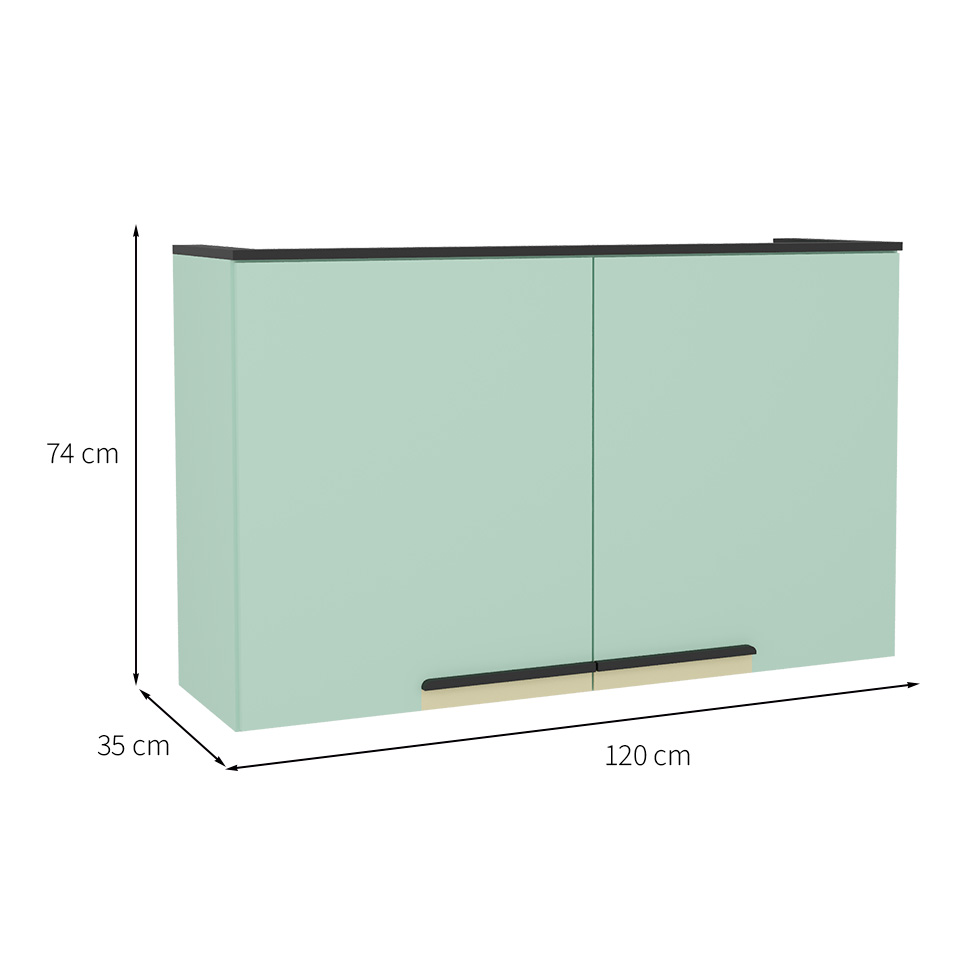 Armário Aéreo Manhattan 2 Portas Verde Bali 120 cm