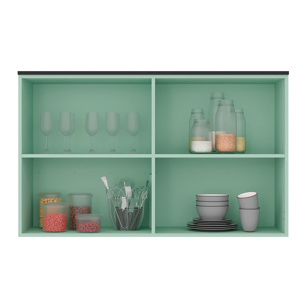 Armário Aéreo Manhattan 2 Portas Verde Bali 80 cm