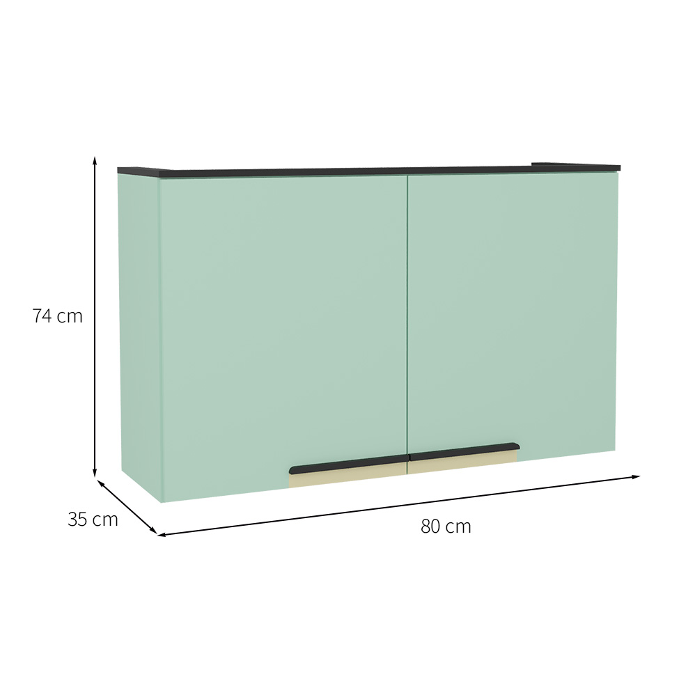 Armário Aéreo Manhattan 2 Portas Verde Bali 80 cm