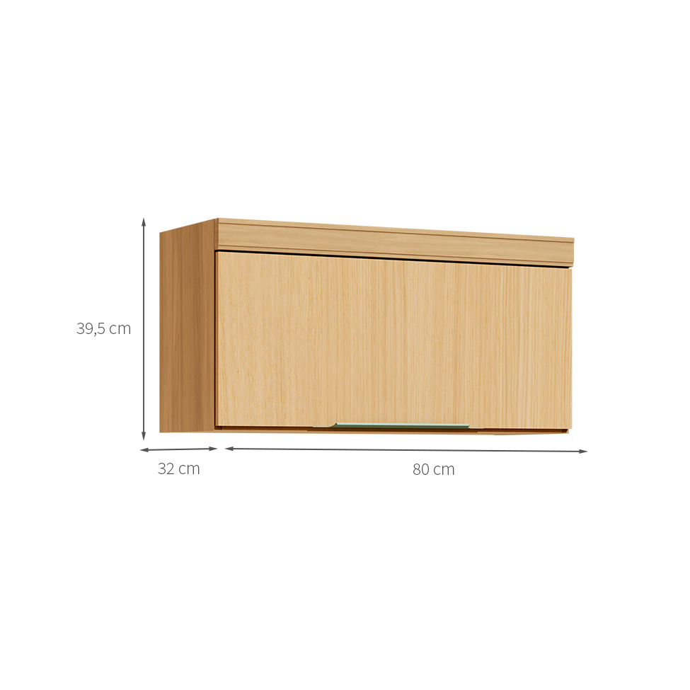 Armário Aéreo Marquesa 100% MDF 1 Porta Nature 80 cm