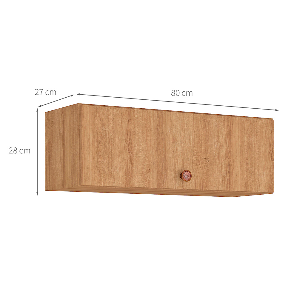 Armário Aéreo Marti 1 Porta Mel e Fendi 80 cm