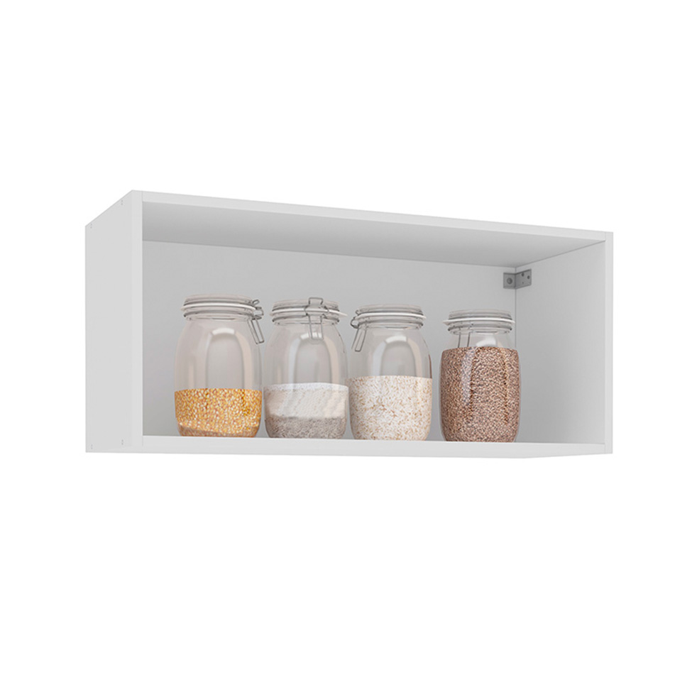 Armário Aéreo Meena 1 Porta Creme e Branco