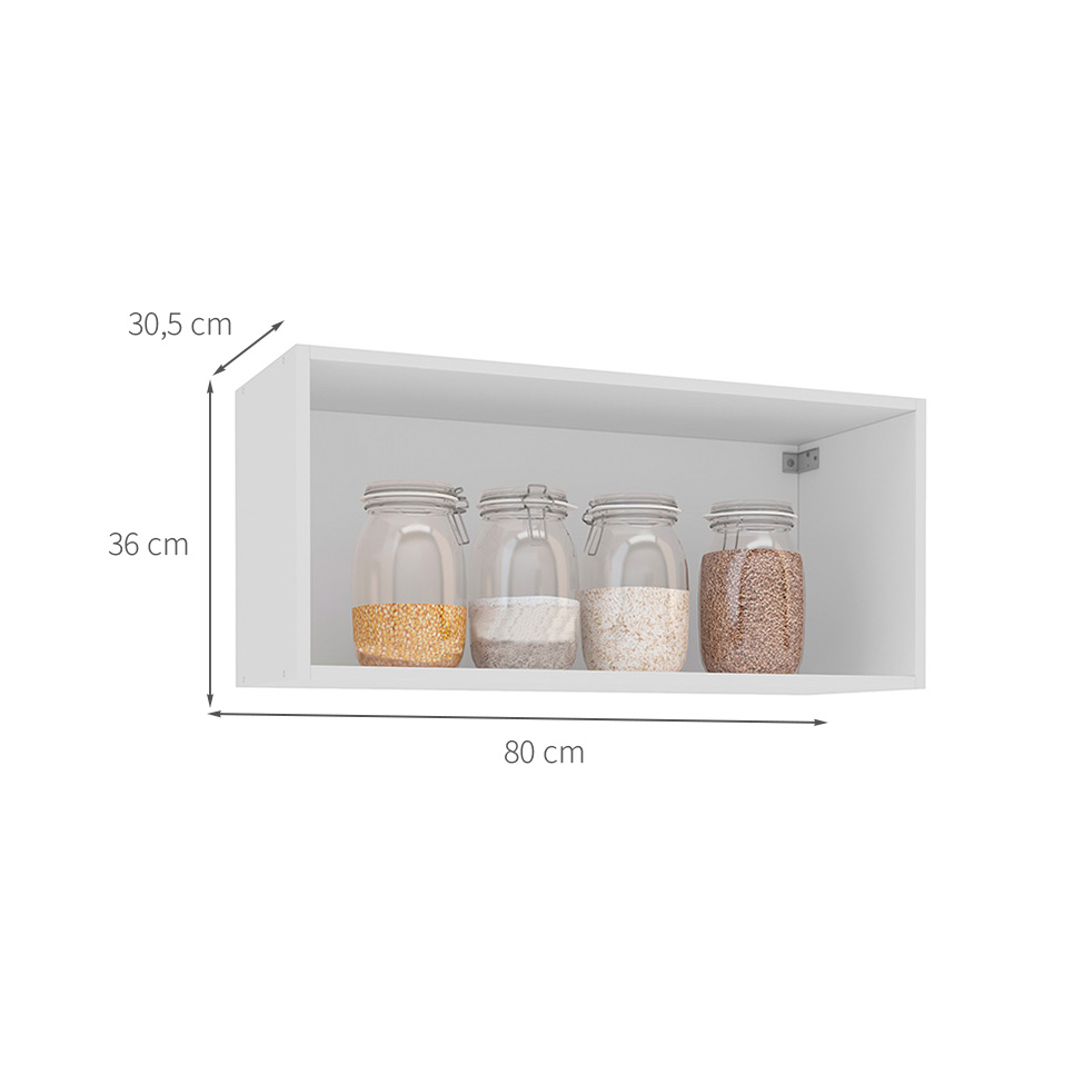 Armário Aéreo Meena 1 Porta Creme e Branco