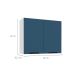 Armário Aéreo Meena 2 Portas Azul e Branco