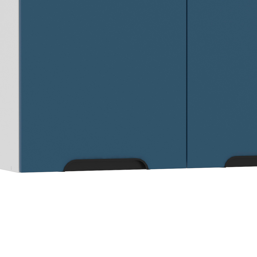 Armário Aéreo Meena 2 Portas Azul e Branco