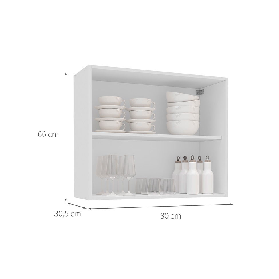 Armário Aéreo Meena 2 Portas Branco
