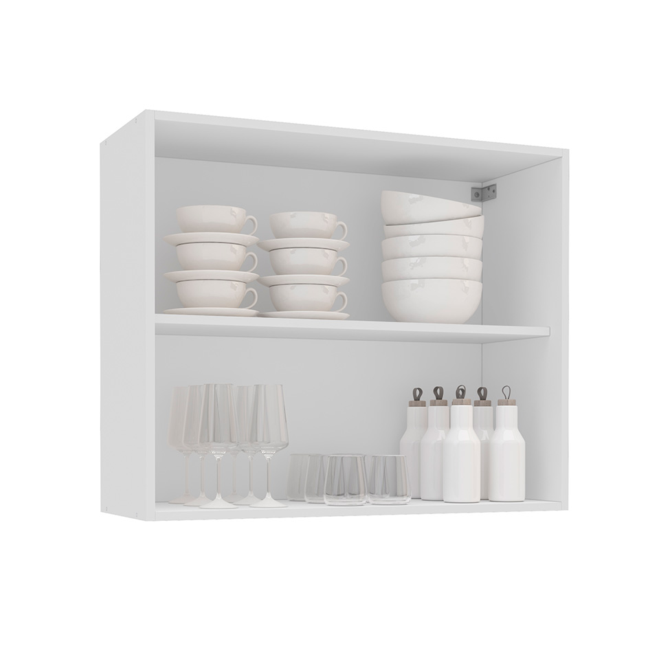 Armário Aéreo Meena 2 Portas Creme e Branco