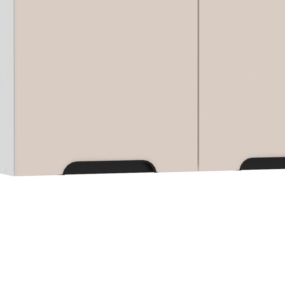 Armário Aéreo Meena 2 Portas Creme e Branco