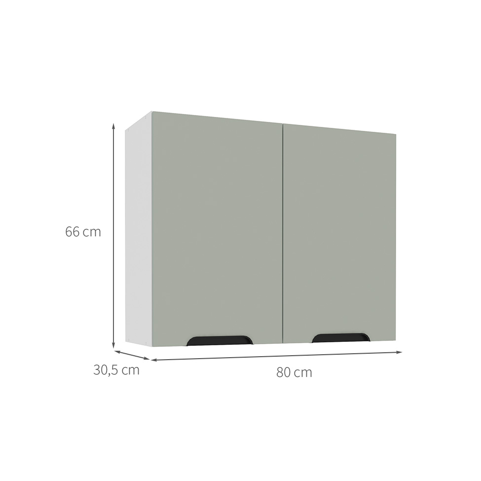 Armário Aéreo Meena 2 Portas Verde e Branco
