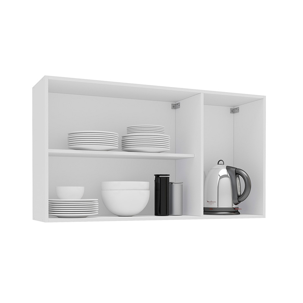 Armário Aéreo Meena 3 Portas Azul e Branco