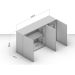 Armário Aéreo Meena 3 Portas Creme e Branco