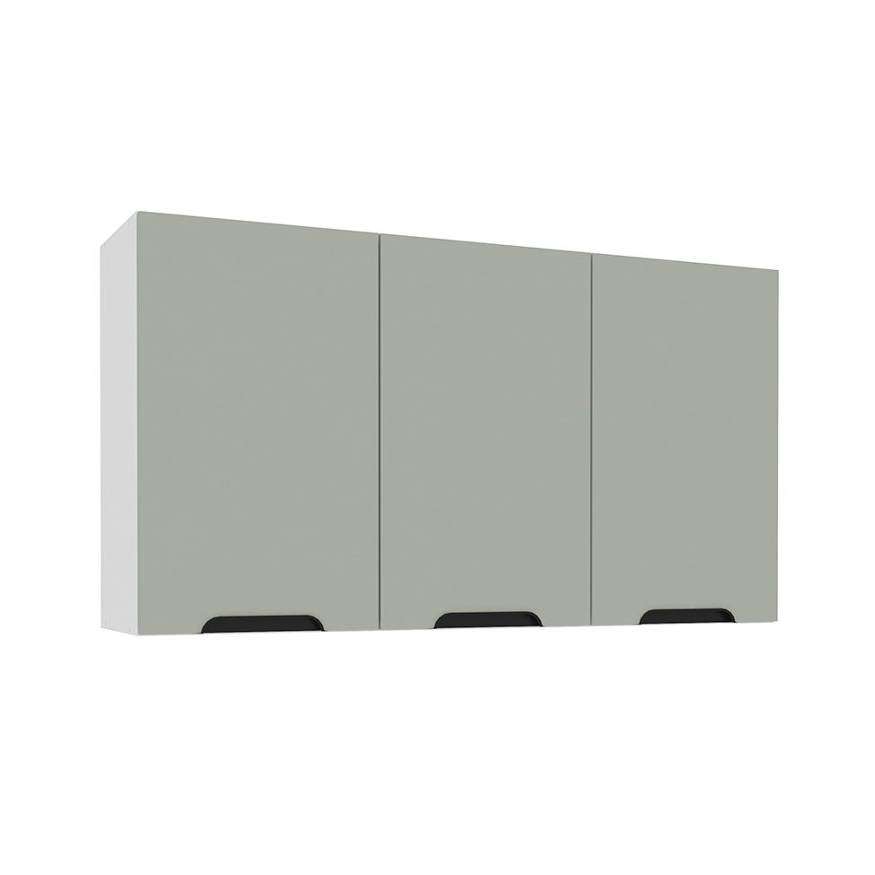 Armário Aéreo Meena 3 Portas Verde e Branco