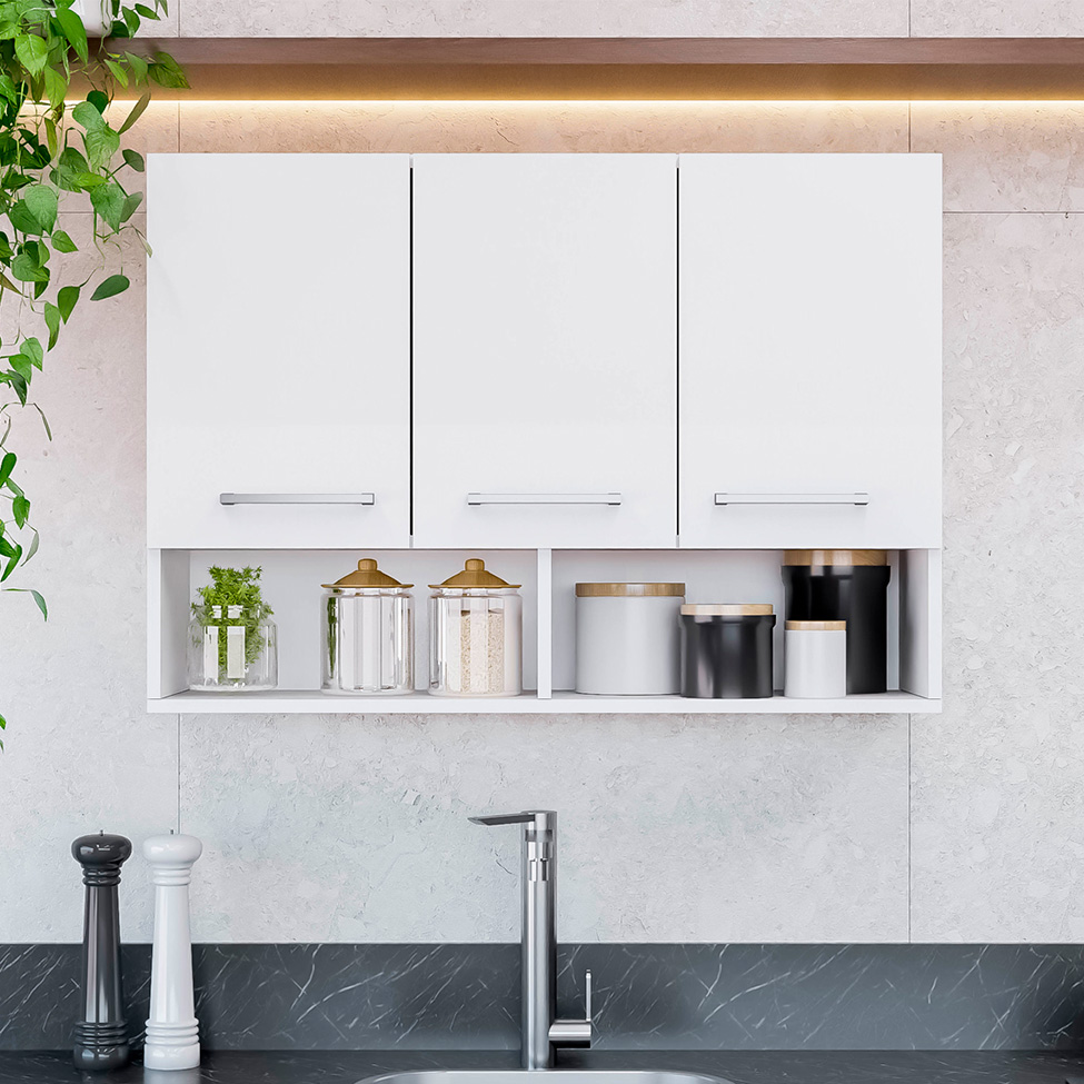 Armário Aéreo Pagani 3 Portas Branco