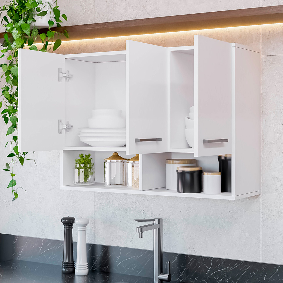 Armário Aéreo Pagani 3 Portas Branco