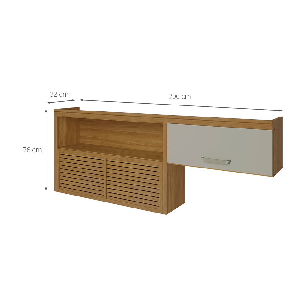 Armário Aéreo Princesa 2 Portas Freijó e Off White