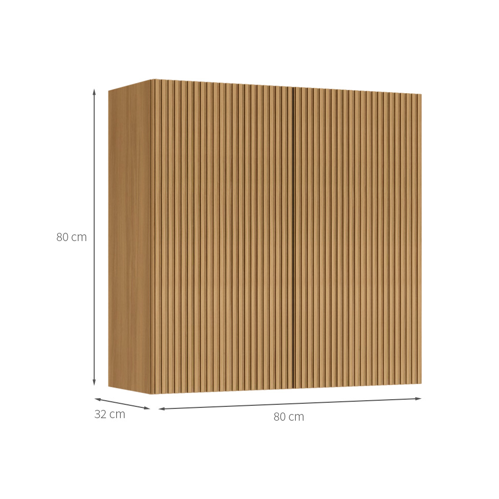 Armário Aéreo Rainha 2 Portas Nature 80 cm