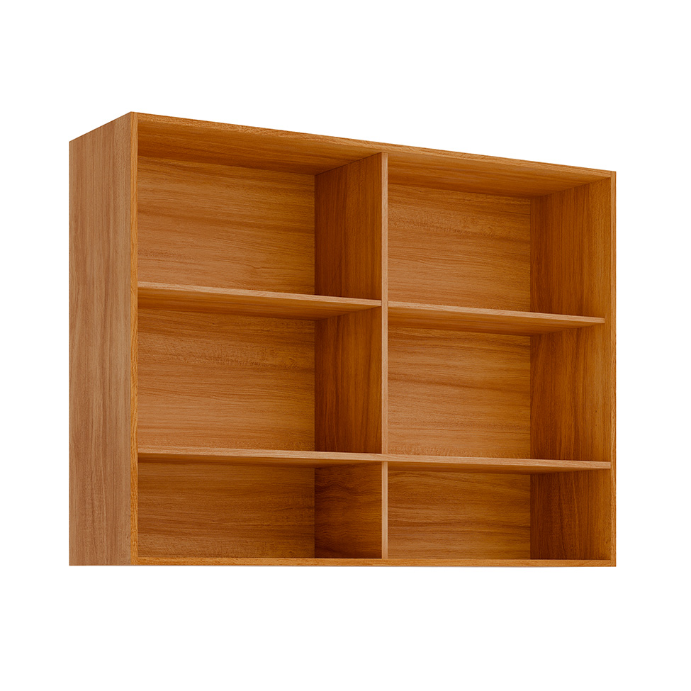 Armário Aéreo Ripado Domus 100% MDF 2 Portas Cinamomo 120 cm