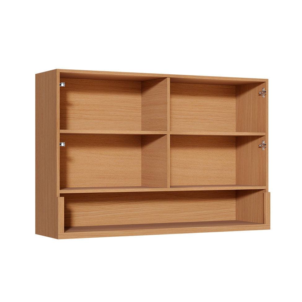 Armário Aéreo Simone Mendes 100% MDF 2 Portas Bege e Carvalho 120 cm