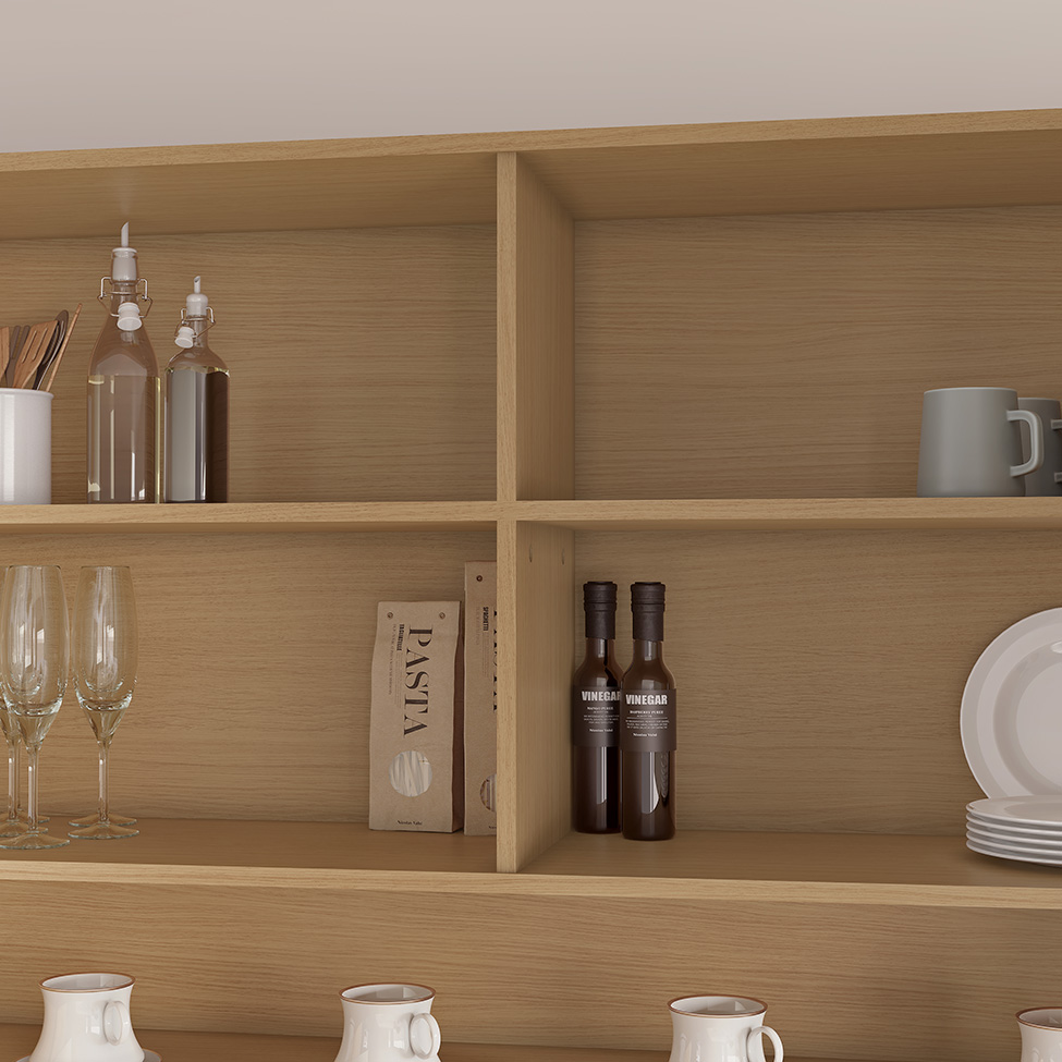 Armário Aéreo Simone Mendes 100% MDF 2 Portas Bege e Carvalho 120 cm