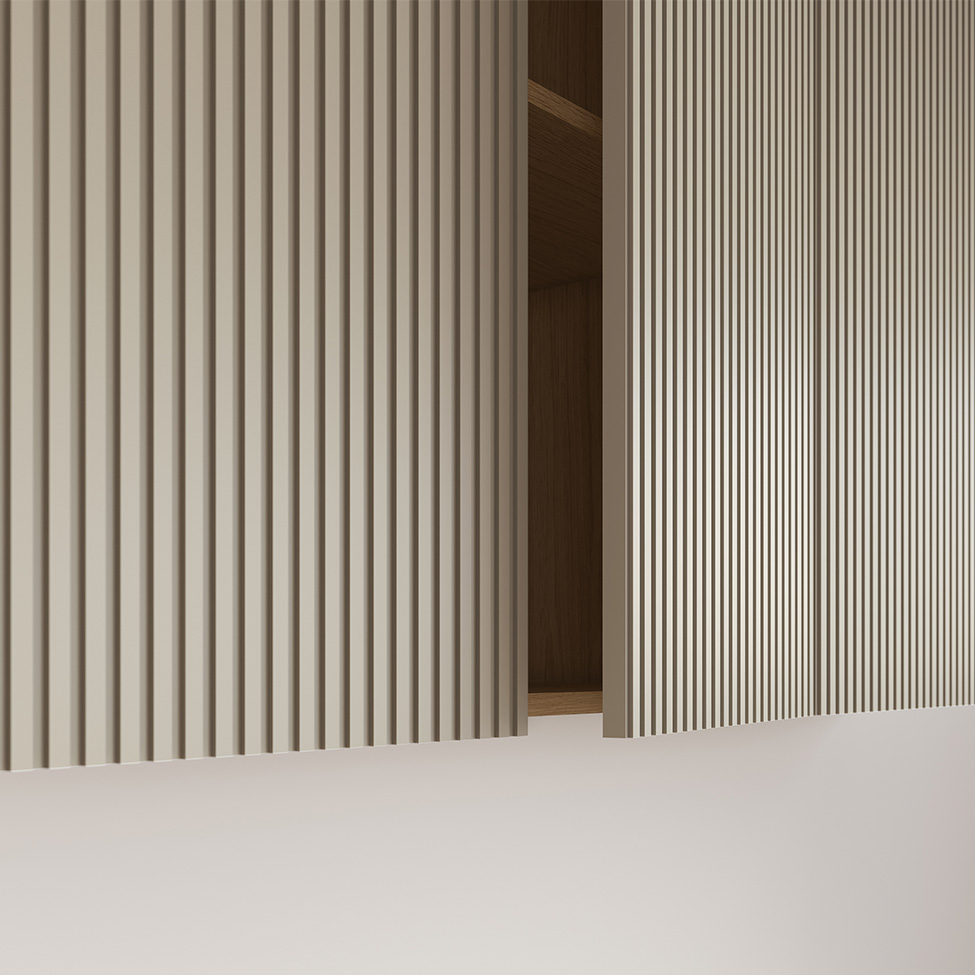 Armário Aéreo Simone Mendes 100% MDF 2 Portas Bege e Carvalho 80 cm