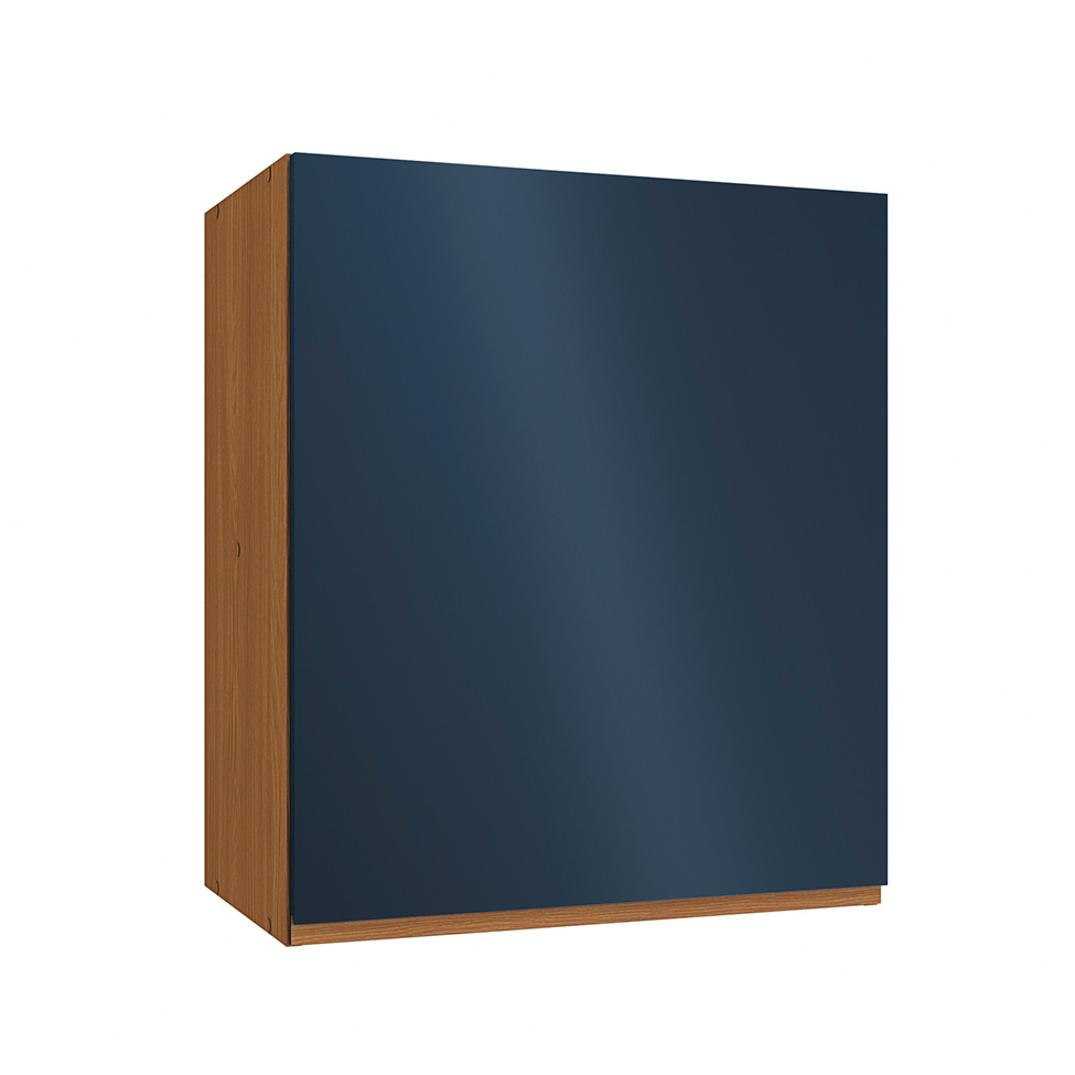 Armário Aéreo Valence 1 Porta Canela e Azul 60 cm