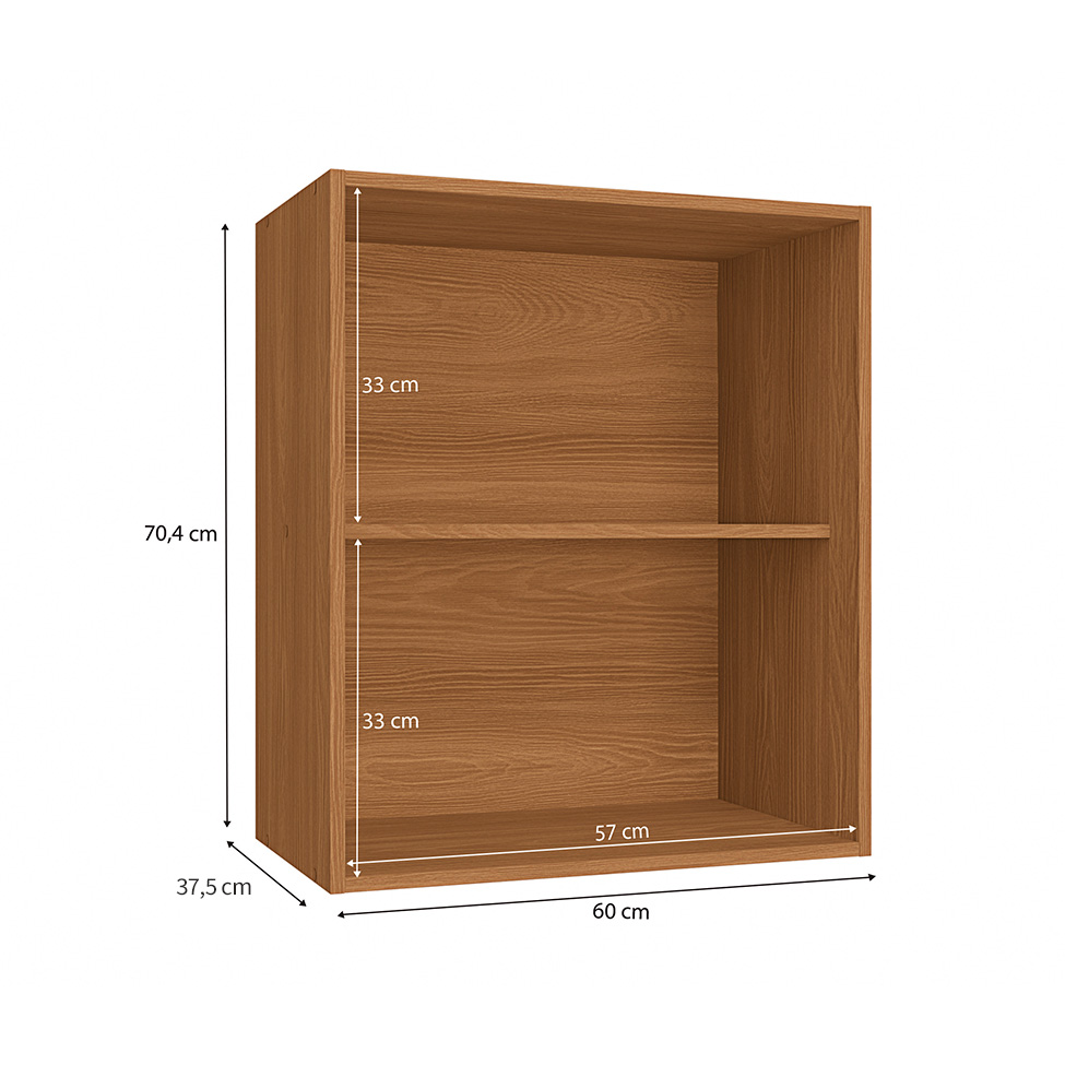 Armário Aéreo Valence 1 Porta Canela e Azul 60 cm