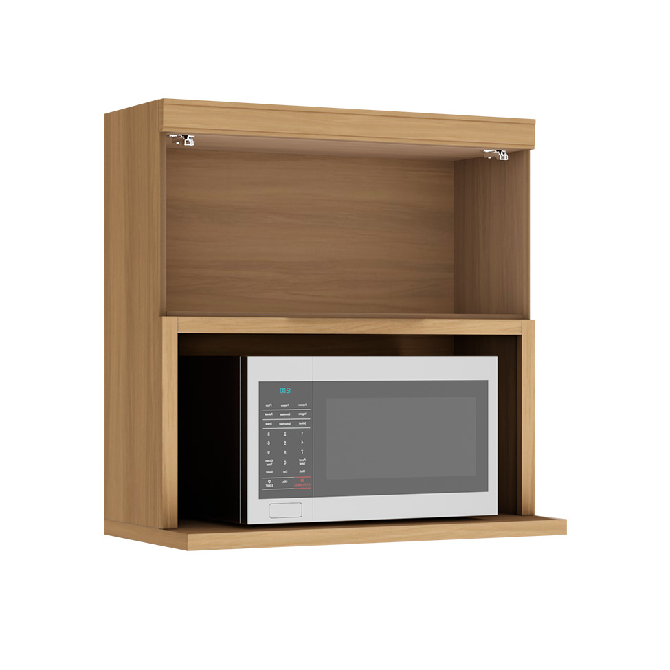 Armário Aéreo com Nicho Marquesa 100% MDF 1 Porta Verde e Nature