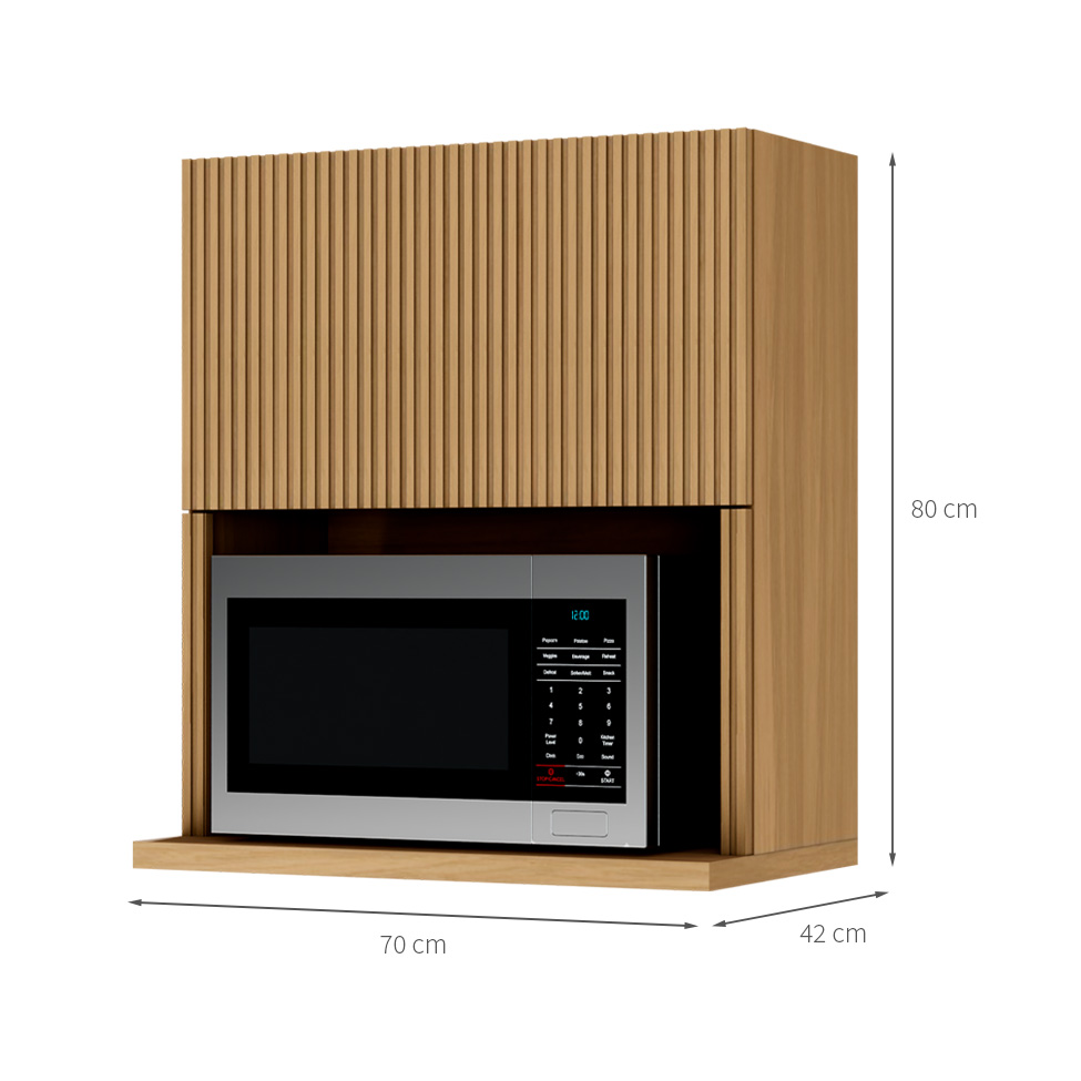 Armário Aéreo com Nicho para Micro-ondas Rainha Nature