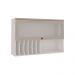 Armário Aéreo com Vidro Iluminata 1 Porta Branco e Fendi