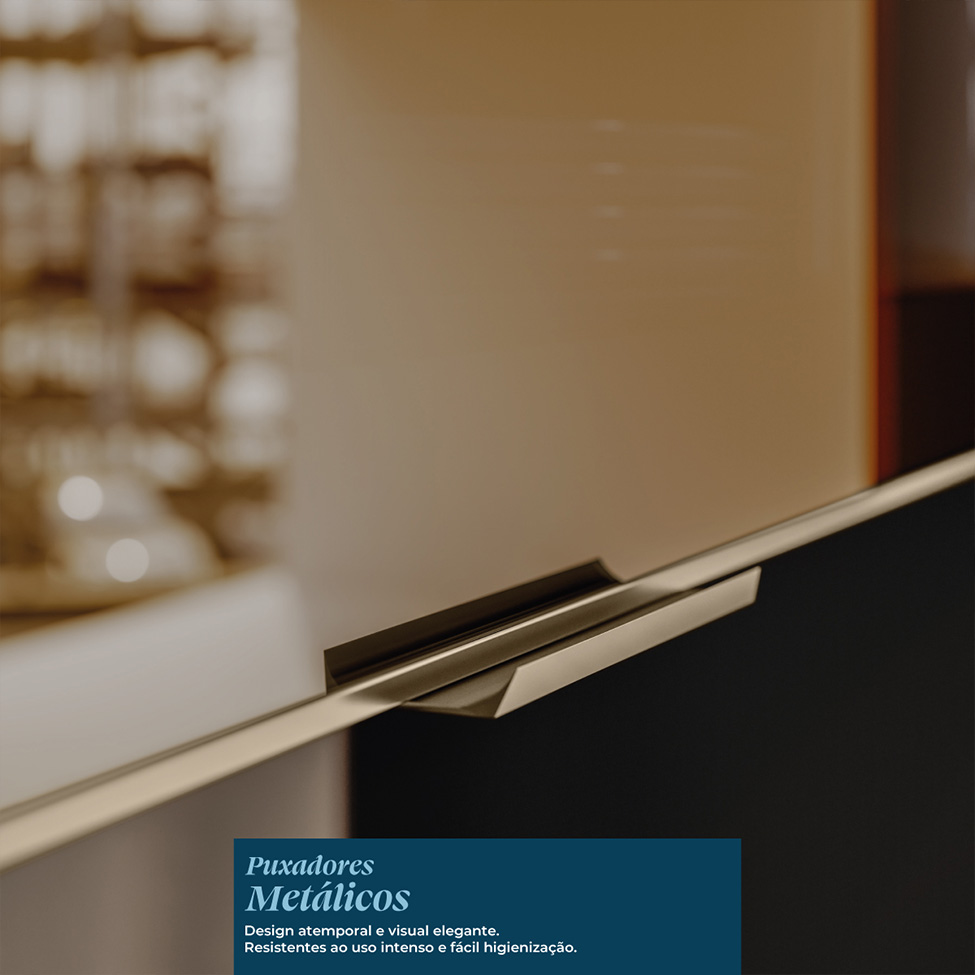 Armário Aéreo com Vidro Reflecta Proença 2 Portas Bege e Nogueira 120 cm