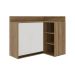 Armário Aéreo de Canto Confort 1 Porta Cinamomo e Off White
