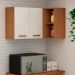 Armário Aéreo de Canto Essência 100% MDF 2 Portas Freijó e Off White