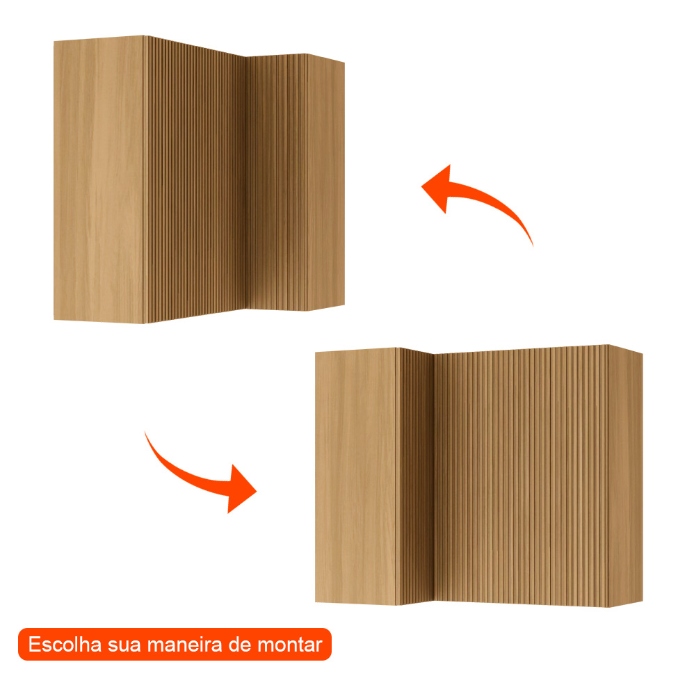 Armário Aéreo de Canto Rainha 2 Portas Nature