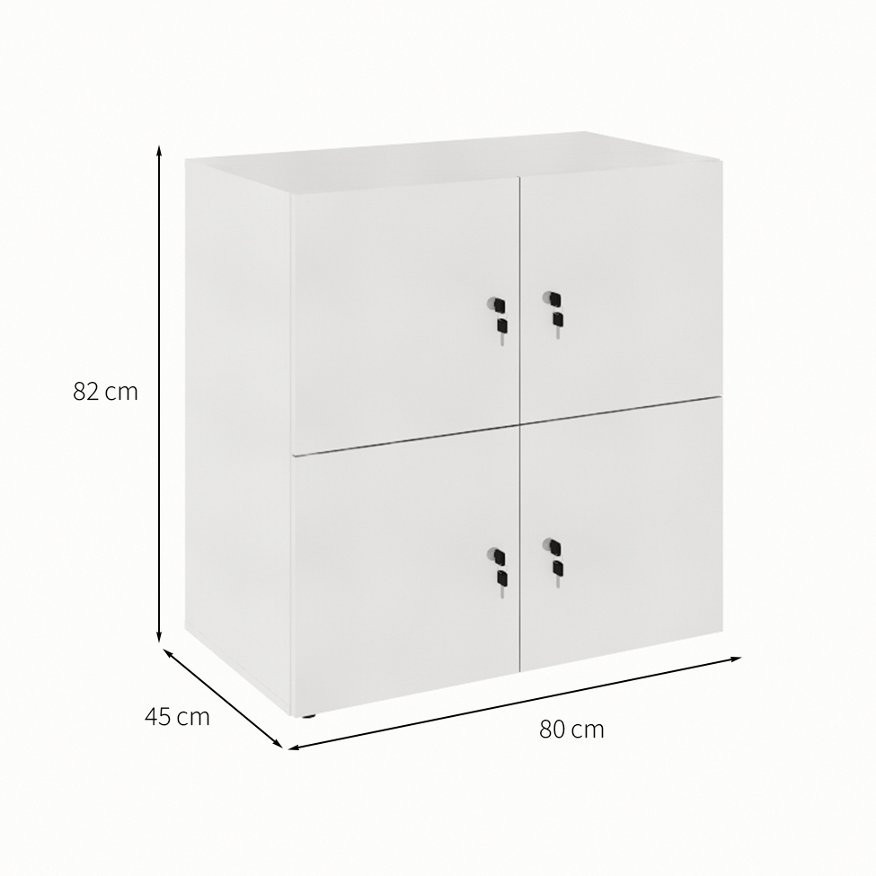 Armário Locker Duplo Module 4 PT Cinza