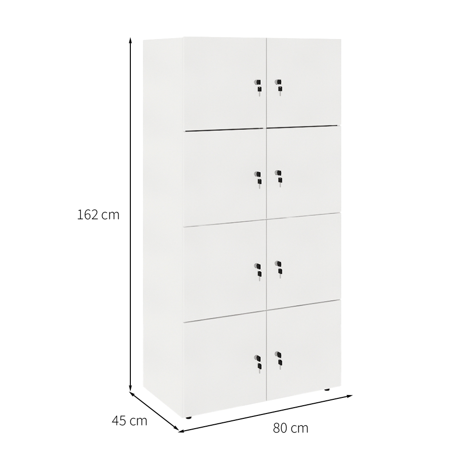 Armário Locker Duplo Module 8 PT Branco